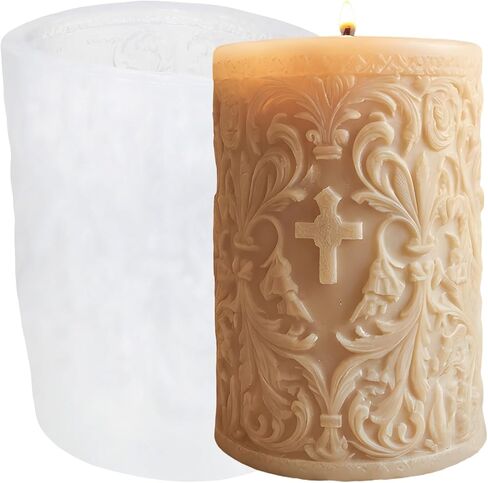 XIAOSHUI Jesus Candle Molds Religious Jesus Cylinder Candle Silicone Mold for Candles Making Resin Casting Aromatherapy Candles Gypsum Craft Home Decorate in Saudi Arabia