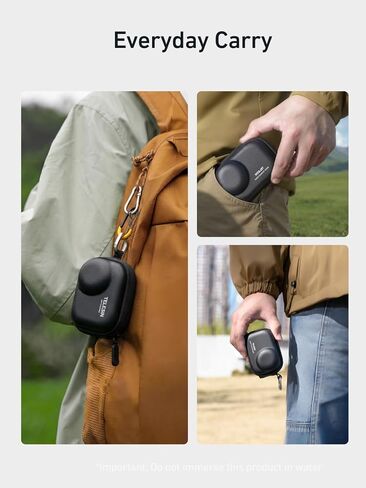 TELESIN Mini Carrying Case for DJI Osmo Action 6/5 Pro/4/3, Xtra Edge Pro/Edge Case, Waterproof Hard EVA Shell Travel Storage Case with Carabiner & Bottom Opening for Selfie Stick/Tripod Accessories in Kuwait