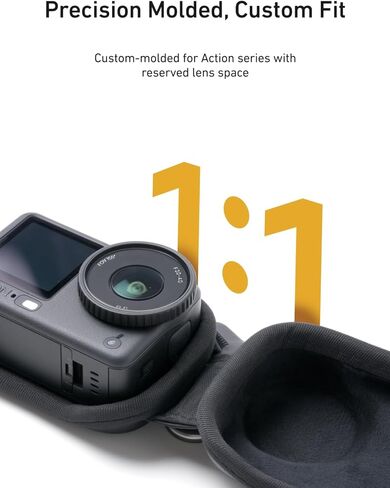 TELESIN Mini Carrying Case for DJI Osmo Action 6/5 Pro/4/3, Xtra Edge Pro/Edge Case, Waterproof Hard EVA Shell Travel Storage Case with Carabiner & Bottom Opening for Selfie Stick/Tripod Accessories in Kuwait