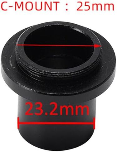 Optical Instruments for 23.2mm to C Mount Adapter Microscope Eyepiece Camera Connector Industrial Video Biological Stereo Microscope Accessory Metal（Color:Black in Kuwait