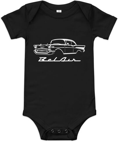 1957 Bel Air Onesie Antique Chevy أصحاب السيارات الكلاسيكية المتحمسين 57 Belair Baby One Piece in Kuwait