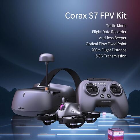 طائرة بدون طيار FPV مع نظارات، محرك بدون فرش RC كوادكوبتر مع وضع التدفق البصري، 3 بطاريات، وضع المبتدئين سهل الطيران للمراهقين والبالغين. APEXFPV -Corax in Kuwait