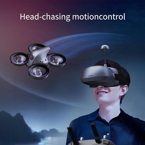 طائرة بدون طيار FPV مع نظارات، محرك بدون فرش RC كوادكوبتر مع وضع التدفق البصري، 3 بطاريات، وضع المبتدئين سهل الطيران للمراهقين والبالغين. APEXFPV -Corax in Kuwait