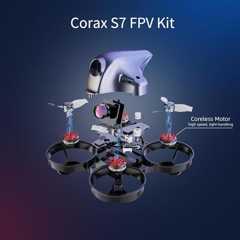 طائرة بدون طيار FPV مع نظارات، محرك بدون فرش RC كوادكوبتر مع وضع التدفق البصري، 3 بطاريات، وضع المبتدئين سهل الطيران للمراهقين والبالغين. APEXFPV -Corax in Kuwait