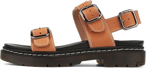 XJQ Women's Genuine Leather Platform Wedge Sandals, Triple Adjustable Straps, Open Toe, Casual, Memory Foam, Slip Resistant in Saudi Arabia