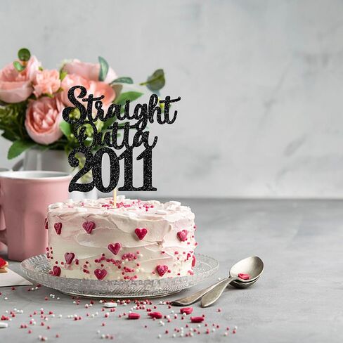 1 حزمة 40 عيد ميلاد الكعكة Topper Glitter Straight Outta 1985 رهيبة منذ عام 1985 كعكة الاختيار 40 ديكورات كب كيك رائعة لعيد ميلاد الذكرى الأربعين لحفلات حفلات الحفلات الفضية in Saudi Arabia