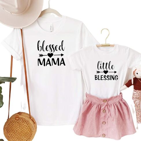 قميص Blessed Mama وBlessed Baby Onesie، ملابس متطابقة للأم والابنة، قمصان متطابقة للأم والابنة، ملابس للأم وأنا، قمصان للفتيات الصغيرات والأطفال حديثي الولادة والأم المسيحية. بمارو1 in Kuwait