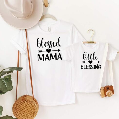 قميص Blessed Mama وBlessed Baby Onesie، ملابس متطابقة للأم والابنة، قمصان متطابقة للأم والابنة، ملابس للأم وأنا، قمصان للفتيات الصغيرات والأطفال حديثي الولادة والأم المسيحية. بمارو1 in Kuwait