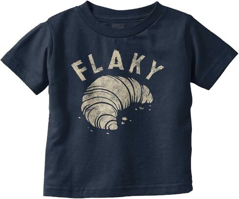 Funny Flaky Croissant Food Joke Toddler Baby Graphic T Shirt in Kuwait