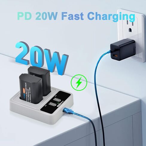 عبوتان من بطارية DMW-BLK22 وشاحن مزدوج LED متوافق مع كاميرات باناسونيك لوميكس DC-S9 G9 S5 S5II S5IIX GH5II GH6 in Kuwait