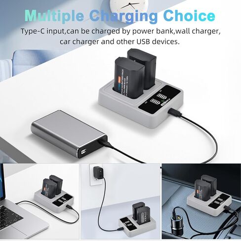 عبوتان من بطارية DMW-BLK22 وشاحن مزدوج LED متوافق مع كاميرات باناسونيك لوميكس DC-S9 G9 S5 S5II S5IIX GH5II GH6 in Kuwait