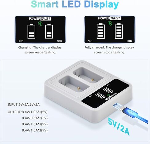 عبوتان من بطارية DMW-BLK22 وشاحن مزدوج LED متوافق مع كاميرات باناسونيك لوميكس DC-S9 G9 S5 S5II S5IIX GH5II GH6 in Kuwait