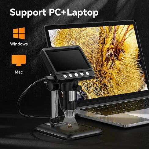 4.3 Inch IPS Digital Microscope 1000x 2MP 1080P with 8 LED Light 32M Storage for Electronics Inspection in Kuwait