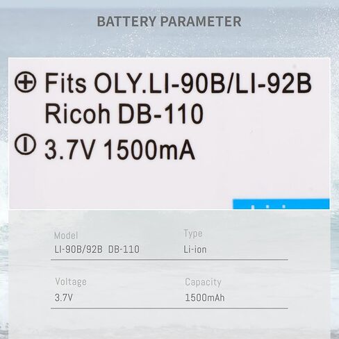 3-حزمة بطارية DB-110 Li-90B Li-92B، شاحن لأوليمبوس تاف TG-7، TG-6، TG-5، TG-Tracker، SH-1، SH-2، SP-100 IHS، تاف TG-1 iHS، TG-2 iHS، TG-3، TG-4، SH50 iHS، XZ-2 iHS، لريكو GR III، جي آر الثالثx in Kuwait
