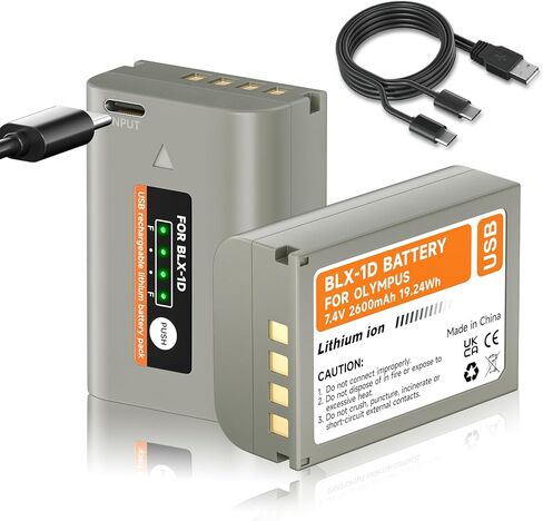 2 Pack BLX-1 Battery Olympus OMSystem OM-1/ OM1/ OM-1 ii / OM1 2 / OM-1 Mark II Mirrorless BLX-1 BLX1 Blx 1 SBCX-1 Lithium-Ion Replacement Camera Battery in Kuwait