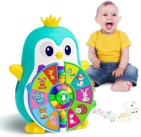 Vahome Musical Penguin Educational Toys for 1,2 Year Old Girl Gifts, Learning Toy for Toddlers 1-3 Yr with 5-Theme Pages, Lights & Music, First Birthday Gift for 1-2 Year Old 12-18 Month Age (Pink) in Saudi Arabia