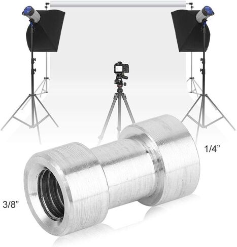 FILFEEL Aluminum Alloy Female to Female Screw Adapter /4" to 3/8" Lamp Holder Converter for Tripod Lighting in Kuwait