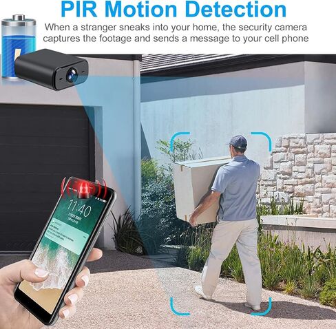 Wireless Wifi Ultra Mini Battery Camera,4KHD Live Video,Pocket-Sized-Compact Tiny Security Cameras,30-Day Standby Time with Night Vision & Motion Detection,Nanny Cam for Home,Baby Monitor,Pet Monitor in Kuwait