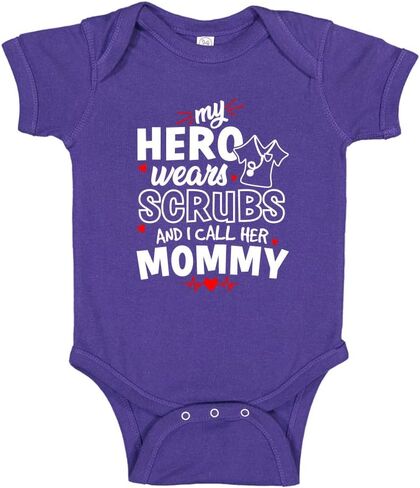 My Hero Wears Scrubs and I Call Her Mommy Cute Baby Bodysuit/Toddler T-Shirt for Nurse Mom in Saudi Arabia