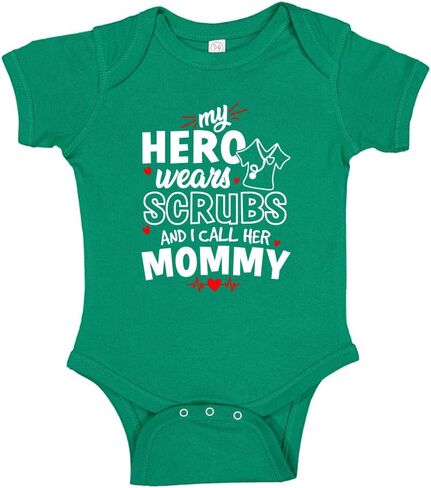 My Hero Wears Scrubs and I Call Her Mommy Cute Baby Bodysuit/Toddler T-Shirt for Nurse Mom in Saudi Arabia