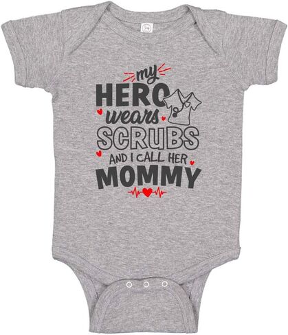My Hero Wears Scrubs and I Call Her Mommy Cute Baby Bodysuit/Toddler T-Shirt for Nurse Mom in Saudi Arabia