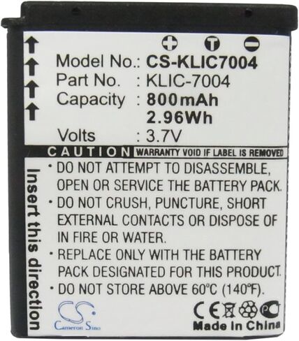 VI VINTRONS Battery for Kodak EasyShare M1033, M1093 is, M2008, V1073, V1233, V1253, V1273, KLIC-7004, in Kuwait