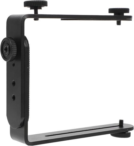 OSALADI Metal Shape Flash Light Bracket Screw Camera Mount Holder Detachable Dual Metal Connections Matte Non Slip Surface for DSLR and LED Photography Lighting in Kuwait