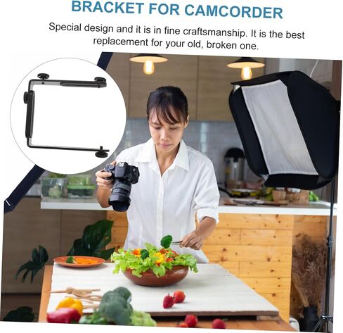 OSALADI Metal Shape Flash Light Bracket Screw Camera Mount Holder Detachable Dual Metal Connections Matte Non Slip Surface for DSLR and LED Photography Lighting in Kuwait