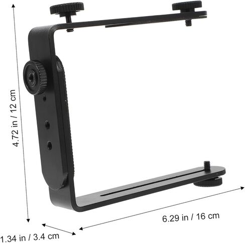 Housoutil Dual Shape Flash Light Holder Bracket for Tripods Detachable Metal Camera Mount with Direction Professional Photography Accessories for DSLR and LED Lighting in Kuwait
