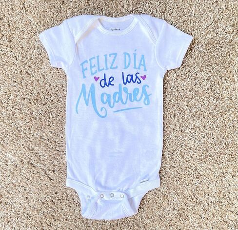 Feliz Dia de Las Madres Baby Bodysuit | Happy Mothers Day | Spanish | Toddler/Youth Shirt (Only 1 Bodysuit or Shirt) in Kuwait