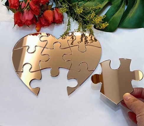 Blank Heart Shape Jigsaw Puzzle,Laser Cut Unfinished Wood Blank Puzzles for DIY Making Scrapbook Crafts with 9 Pieces (Wood) in Saudi Arabia