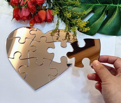 Blank Heart Shape Jigsaw Puzzle,Laser Cut Unfinished Wood Blank Puzzles for DIY Making Scrapbook Crafts with 9 Pieces (Wood) in Saudi Arabia