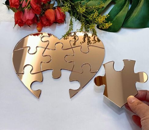 Blank Heart Shape Jigsaw Puzzle,Laser Cut Unfinished Wood Blank Puzzles for DIY Making Scrapbook Crafts with 9 Pieces (Wood) in Saudi Arabia