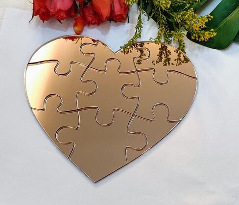 Blank Heart Shape Jigsaw Puzzle,Laser Cut Unfinished Wood Blank Puzzles for DIY Making Scrapbook Crafts with 9 Pieces (Wood) in Saudi Arabia