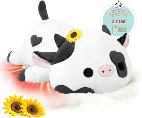 Onsoyours Original Weighted & Heatable Sunflower Cow Stuffed Animals, 3.7 lbs Microwavable Plushies for Stress Relief - 20 inch Large Comfort Soft Plush Toys for Kids & Adults in Saudi Arabia