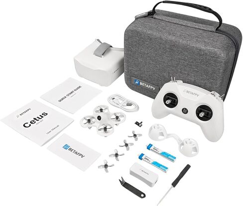BETAFPV Cetus FPV Kit RTF لطائرة السباق بدون طيار مع جهاز إرسال LiteRadio 2 SE VR02 FPV Goggles، طقم الطائرة بدون طيار FPV للمبتدئين للطيران بشكل أسرع in Kuwait