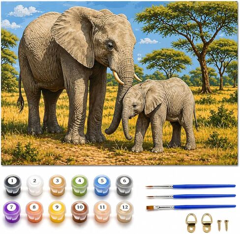 Syntego DIY Paint by Numbers for Adults, New York City Skyline Canvas Oil Acrylic Painting Kit with Paintbrushes Approx 50 x 40cm(16" x 20") in Saudi Arabia