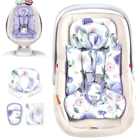 TANOFAR Infant Car Seat Insert with Removable Cushion for Baby Boys, Reversible Newborn Carseat Insert for Baby Head Body Support, Fits for Stroller, Baby Swing, Bouncer (Dinosaur) in Saudi Arabia