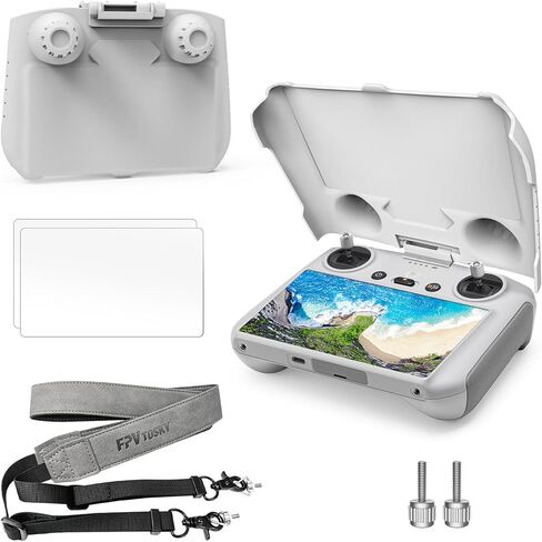 غطاء غطاء حماية من الشمس FPVtosky 3 في 1 Mini 3 RC + واقي شاشة + حزمة حبل قصير، واقي شاشة ظل الشمس وحبل لملحقات DJI Mini 3/3 Pro/Mavic 3 Classic/3 Pro RC in Kuwait