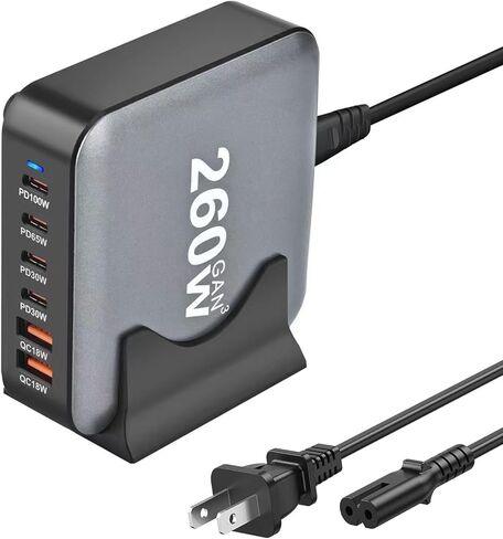 USB Charger, CIVIE High Speed 60W Multiport USB Charger 6-Port USB Desktop Charger Station Hub with PowerSmart Technology for Smartphone, iPhone, Samsung, Huawei, Ipad, Table and More in Saudi Arabia