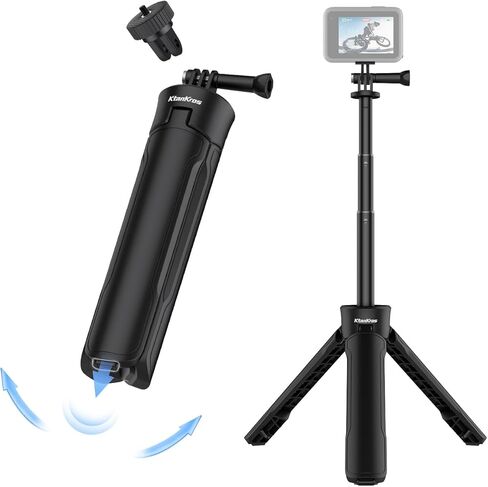حامل ثلاثي لكاميرا الحركة، حامل ثلاثي عصا سيلفي لكاميرا Gopro، برغي عالمي 1/4 بوصة متوافق مع كاميرا الحركة GoPro Max Hero DJI OSMO، قبضة مدونة فيديو محمولة لتسجيل السفر الرياضي في الهواء الطلق in Kuwait