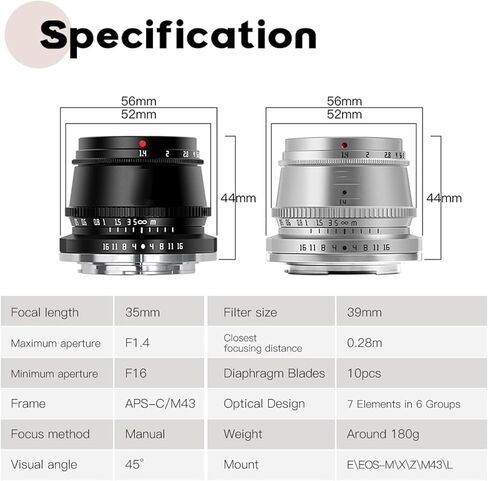 عدسة، متوافقة مع عدسة Sony E-Mount 35mm F1.4 APS-C التركيز التلقائي Prime XF M L Z M43(RF) in Kuwait