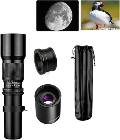 Lens， Compatible for Nikon D3400 D500 D7200 D5500 D750 D5300 500mm F8.0 Manual Telephoto Lens with 2X Converter 60D 77D(A9,E-Mount(FE)) in Kuwait