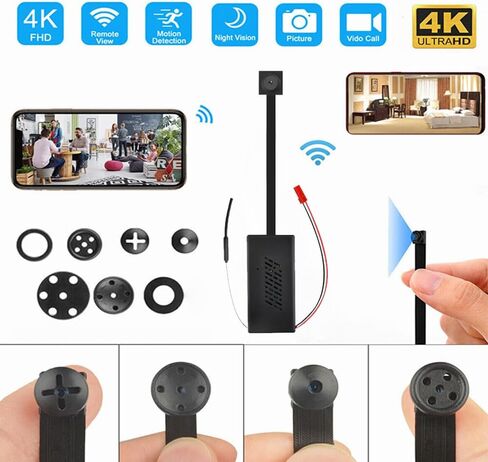 كاميرا مخفية صغيرة، وحدة كاميرا تجسس 2.5K QHD DIY، زاوية واسعة 100 درجة، كاميرا أمان داخلية لاسلكية واي فاي مع كشف الحركة، رؤية ليلية، للمنزل والمكتب والسيارة والتخزين السحابي/SD in Kuwait