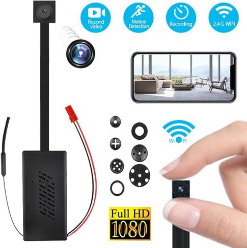 كاميرا مخفية صغيرة، وحدة كاميرا تجسس 2.5K QHD DIY، زاوية واسعة 100 درجة، كاميرا أمان داخلية لاسلكية واي فاي مع كشف الحركة، رؤية ليلية، للمنزل والمكتب والسيارة والتخزين السحابي/SD in Kuwait
