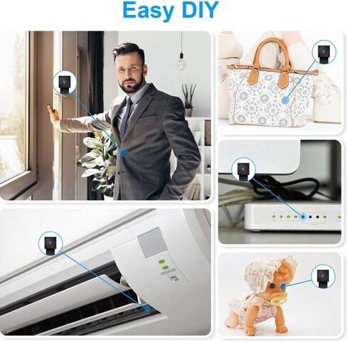 كاميرا مخفية صغيرة، وحدة كاميرا تجسس 2.5K QHD DIY، زاوية واسعة 100 درجة، كاميرا أمان داخلية لاسلكية واي فاي مع كشف الحركة، رؤية ليلية، للمنزل والمكتب والسيارة والتخزين السحابي/SD in Kuwait