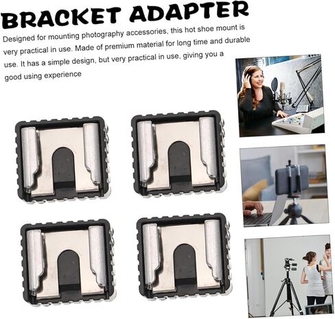 Cabilock 4pcs Hot Shoe Mount Flash Stand Adapter Bracket with 1/4 Inch Screw Hole for DSLR Cameras and LED Lights Suitable for Photography Accessories in Kuwait