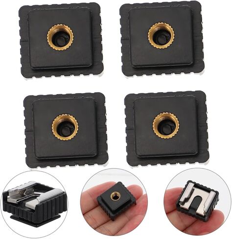 Cabilock 4pcs Hot Shoe Mount Flash Stand Adapter Bracket with 1/4 Inch Screw Hole for DSLR Cameras and LED Lights Suitable for Photography Accessories in Kuwait