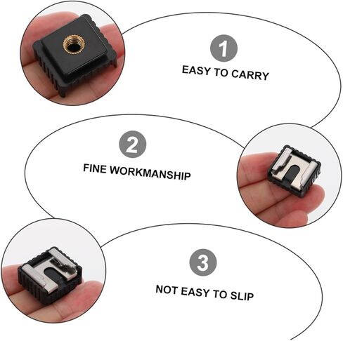 Cabilock 4pcs Hot Shoe Mount Flash Stand Adapter Bracket with 1/4 Inch Screw Hole for DSLR Cameras and LED Lights Suitable for Photography Accessories in Kuwait