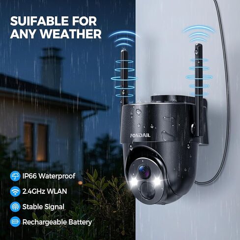 Solar Security Cameras Wireless Outdoor, 2K 360° View Solar Powered WiFi 3MP Security Camera for Home Security with Color Night Vision, PIR Detection, 2-Way Audio, Motion Alert, Easier to use in Saudi Arabia